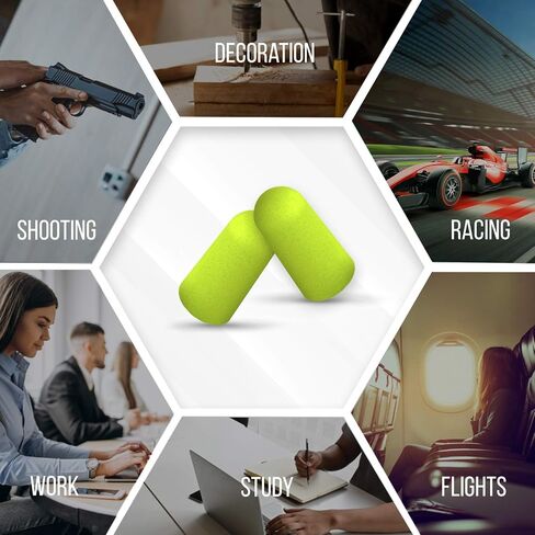 Soft Foam Ear Plugs   Noise Cancelling Earplugs 32 dB NRR-for Noise Reduction Hearing Protection Aluminum Carry Case - for Sleeping Travel Concerts Shooting Study Work. (Generic, 70 Pairs) in Saudi Arabia