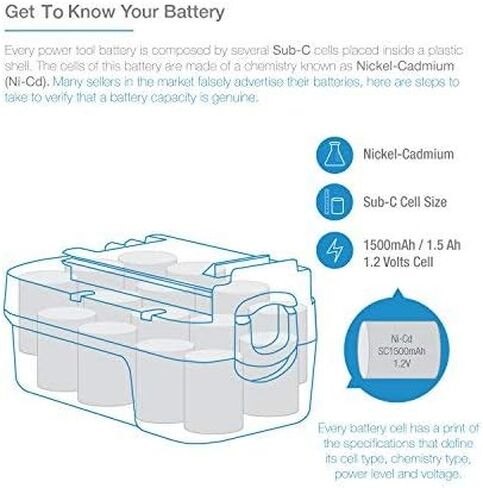 ExpertPower® 18v 1500mAh NiCd Battery for Black & Decker 244760-00 A18 HPB18 HPB18-OPE Firestorm A18 FS180BX FS18BX FS18FL FSB18 in Saudi Arabia