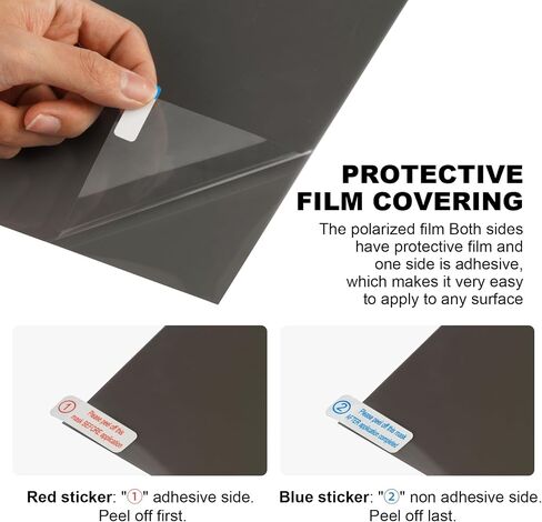 Selens 2PCS Linear Polarizing Film, High Transmission Cuttable A4 7.8x11.8 inches Polarizer Sheets - Ideal for LCD Monitor Screen Repair, Optical Analysis, Physics Education in Kuwait