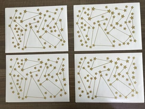 ملصق جداري DXLING 190 Gold Star Constellation لتزيين غرفة نوم الأطفال قابل للإزالة وديكور للفضاء الخارجي وملصقات زودياك لعلم الفلك ZB162 (ذهبي) in Kuwait