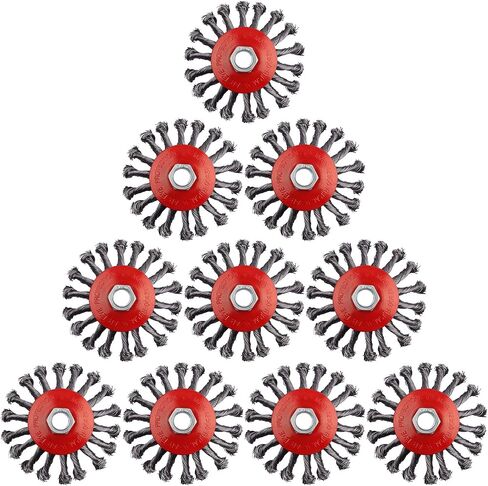 5 Pack Wire Wheel Brush for Angle Grinder, 4 Inch Angle Grinder Wire Wheel, Twist Knotted Coarse Crimped Wire Brush for 4 1/2 Angle Grinder, 5/8"-11 Thread Arbor in Kuwait