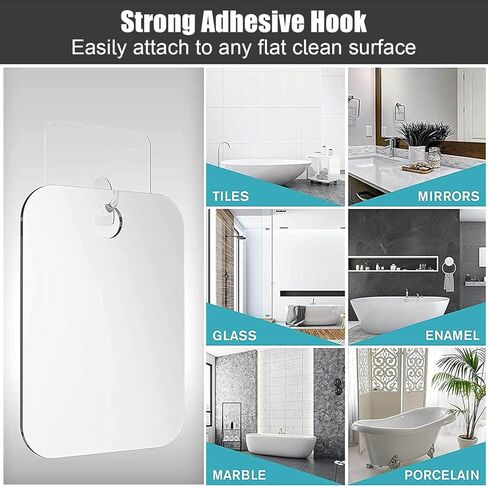 Tiankohelan Anti-Fog Shaving Mirror,Frameless Shower Mirror for Men Women in Kuwait