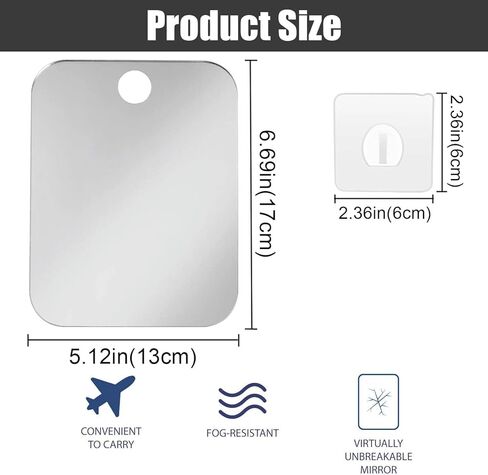Tiankohelan Anti-Fog Shaving Mirror,Frameless Shower Mirror for Men Women in Kuwait