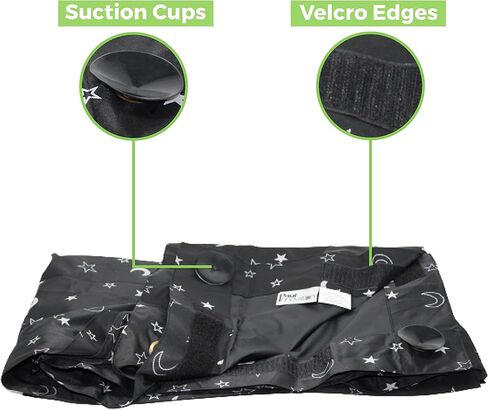 بول انوفيشن - ستارة تعتيم محمولة | ستائر تعتيم النوافذ مثالية لستائر التعتيم المؤقتة لحضانة الاطفال وغرفة النوم والسفر | ستائر تعتيم محمولة (200 × 130 سم) in Kuwait