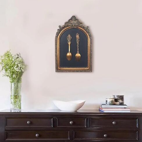 S-MANTIS Vintage Wall Sculpture,Antique Pediment,Hallway Wall Art,Hand Painted Wall Decoration With Embossed Intricate Decorative Gun Design,Oblong Aesthetic Room Décor, Gallery, Unique Gift(Antique Gold-Gun) in Saudi Arabia