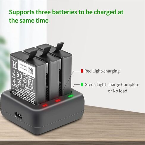 موزع شاحن بطارية USB لكاميرا اكشن 3، شاحن سريع ثلاثي القنوات متوافق مع ملحقات دي جيه اي اوسمو اكشن 3، مع كيبل واحد من النوع C in Kuwait