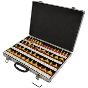 EDMBG Router BITS Set - 50 Piece 1/4" Shank Carbide Aluminum Case in Kuwait