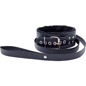 Gothic Leather Choker Collar with Long Traction Leather Rope and Collar Necklace Neck Size Adjustable Suitable for Pet Black in Kuwait