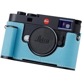 حافظة نصف كاميرا SIUTATTDSH لهاتف Leica M11/M11-P، حافظة واقية للكاميرا من الجلد الطبيعي المعدني العتيق، أنيقة محمولة مضادة للصدمات (BlueL) in Kuwait