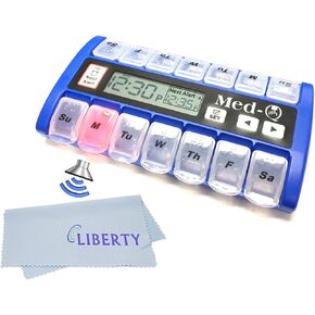 Amazin Pill Dispenser with Beeping Reminder, Flashing Guides and Liberty Cloth in Saudi Arabia