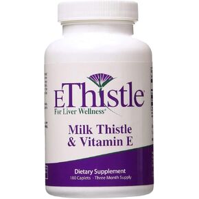 Liver Wellness Dietary Supplement, Milk Thistle & Vitamin E Liver Health Formula, Caplets 180 Count in Saudi Arabia