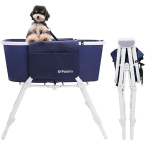 حوض استحمام للكلاب من RYpetmia - ارتفاع قابل للتعديل للاستخدام الداخلي والخارجي، دش الاستحمام والعناية، محطة غسيل محمولة وقابلة للطي للكلاب والقطط، مثالية للحيوانات الأليفة الصغيرة والمتوسطة الحجم (أزرق) in Kuwait