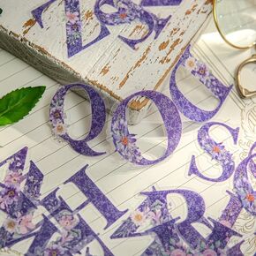 6 عبوات من ملصقات الحروف، 1.5 بوصة من ملصقات الفينيل العتيقة ذات الحروف الأبجدية من الألف إلى الياء، تصميم زهرة ريترو ملصقات جمالية مقاومة للماء لمخطط القصاصات DIY لتزيين الكولاج in Kuwait