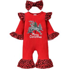 KOSUSANILL Newborn Baby Girl St Patricks Day Outfit Infant Long Sleeve Ruffle Irish Romper Lucky Shamrock Onesie Jumpsuit