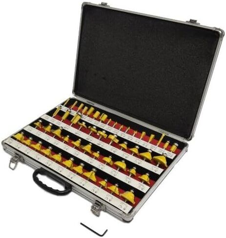 EDMBG Router BITS Set - 50 Piece 1/4" Shank Carbide Aluminum Case in Kuwait