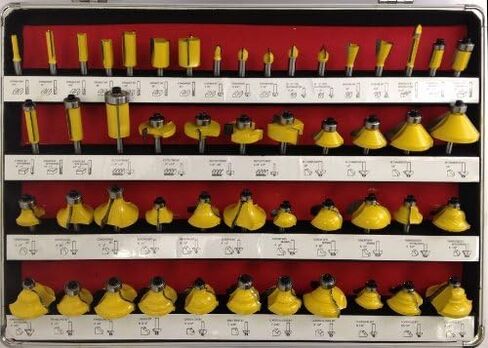 EDMBG Router BITS Set - 50 Piece 1/4" Shank Carbide Aluminum Case in Kuwait