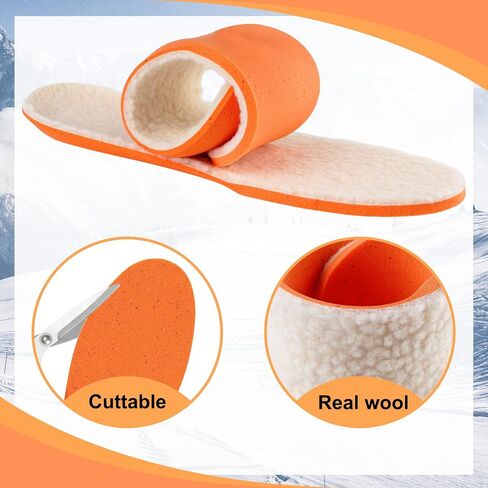 Lambswool Insoles for Men's Women Soft Comfort Warm Wool Insole with Arch Support Suitable for Boots Cotton Slippers Winter Shoes White 36 in Saudi Arabia