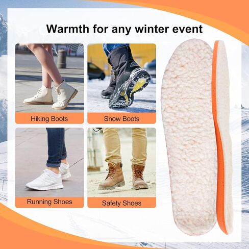 Lambswool Insoles for Men's Women Soft Comfort Warm Wool Insole with Arch Support Suitable for Boots Cotton Slippers Winter Shoes White 36 in Saudi Arabia