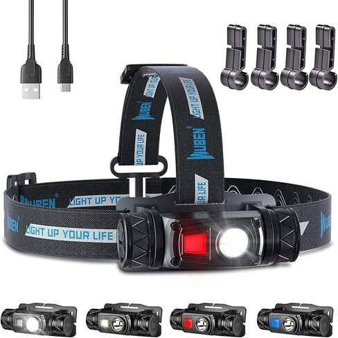 WUBEN H1 Rechargeable Headlamp, 1200 High Lumen Ultra Bright LED Head Lamp, 11 Modes 180°Adjustable IP68 Headlight with Red Light for Outdoors Camping Hunting Hiking Running Fishing Gear in Saudi Arabia