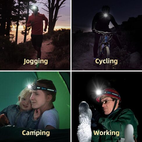WUBEN H1 Rechargeable Headlamp, 1200 High Lumen Ultra Bright LED Head Lamp, 11 Modes 180°Adjustable IP68 Headlight with Red Light for Outdoors Camping Hunting Hiking Running Fishing Gear in Saudi Arabia