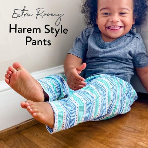 HonestBaby سراويل حريم متعددة القطع بمقاس واسع وسحب على الأجزاء السفلية 100% من القطن العضوي للأطفال الرضع الأولاد والبنات للجنسين (Legacy) in Kuwait