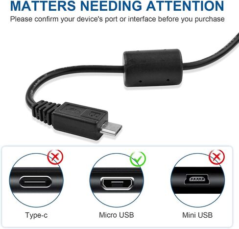 Aquelo Replacement Camera Micro USB Charger Cable Cord Compatible with Canon EOS M5 M6 M50, PowerShot G7X Mark II, G9 X Mark II, SX620 HS, SX720 HS, SX730 HS Cameras, (IFC-600 PCU) in Saudi Arabia