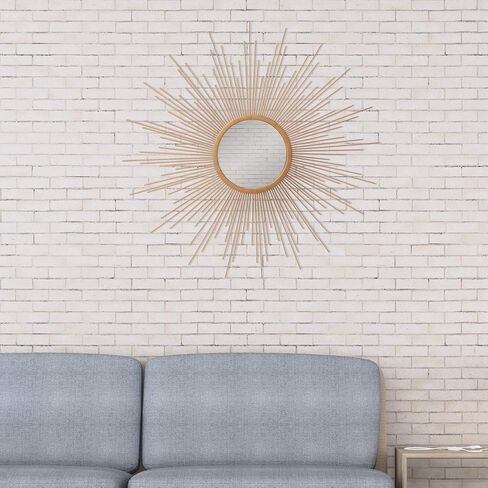 Patton Wall Decor 30" Gold Spoked Sunburst Wall Accent Mirror in Kuwait