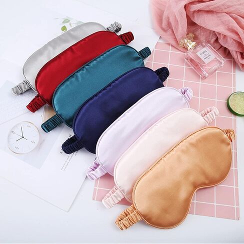 14 قطعة من اقنعة العين للنوم غطاء عين ناعم للنوم من الساتان مع حزام مطاطي للنساء والرجال in Kuwait