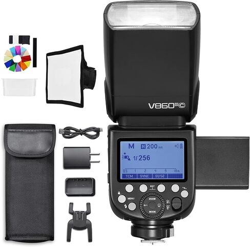 Godox V860III-C Speedlite Light,76Ws GN60 TTL HSS=1/ 8000s,2.4G Wireless X System,7.2V/2600mAh Li-ion Battery Camera Flash Speedlite Compatible for Canon Cameras in Saudi Arabia