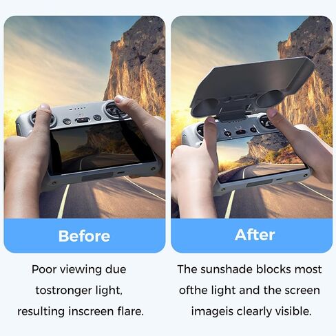 [3 في 1] ملحقات طائرة بدون طيار Mini 3 Pro/Mini 3 لـ DJI RC، غطاء حماية للشمس 2 في 1 DJI RC وغطاء واقي RC + حزام حبل للرقبة + عصي تحكم لملحقات وحدة التحكم عن بعد DJI Mini 3/Mini 3 Pro RC in Kuwait