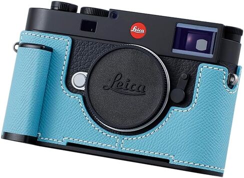 حافظة نصف كاميرا SIUTATTDSH لهاتف Leica M11/M11-P، حافظة واقية للكاميرا من الجلد الطبيعي المعدني العتيق، أنيقة محمولة مضادة للصدمات (BlueL) in Kuwait
