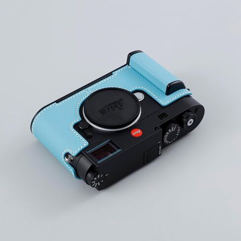 حافظة نصف كاميرا SIUTATTDSH لهاتف Leica M11/M11-P، حافظة واقية للكاميرا من الجلد الطبيعي المعدني العتيق، أنيقة محمولة مضادة للصدمات (BlueL) in Kuwait