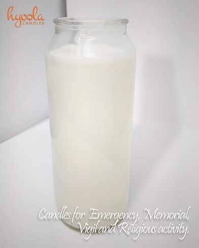 Hyoola 9 Day White Prayer Candle in Glass Jar- 2 Pack - Memory Candle for Religious, Memorial, Vigil and Emergency - 100% Vegetable Oil Wax in Saudi Arabia