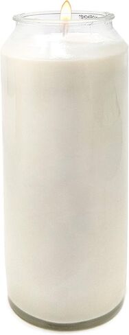 Hyoola 9 Day White Prayer Candle in Glass Jar- 2 Pack - Memory Candle for Religious, Memorial, Vigil and Emergency - 100% Vegetable Oil Wax in Saudi Arabia