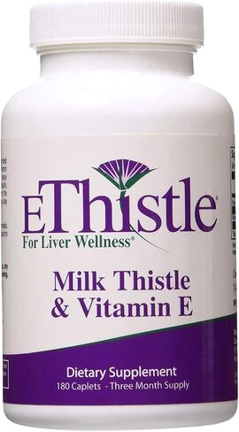 Liver Wellness Dietary Supplement, Milk Thistle & Vitamin E Liver Health Formula, Caplets 180 Count in Saudi Arabia