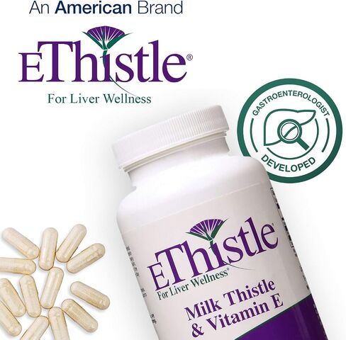 Liver Wellness Dietary Supplement, Milk Thistle & Vitamin E Liver Health Formula, Caplets 180 Count in Saudi Arabia
