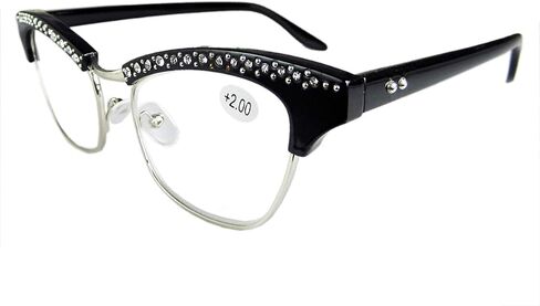 Circleperson Women Cat eye Reading glasses Rhinestone reader Vintage style in Kuwait