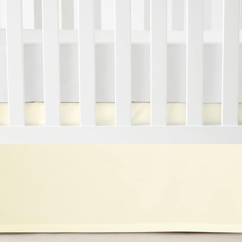 Lush Decor Baby Printed Linen Textured Solid Crib Skirt, Gray 52"L x 28"W + 16" Drop in Saudi Arabia