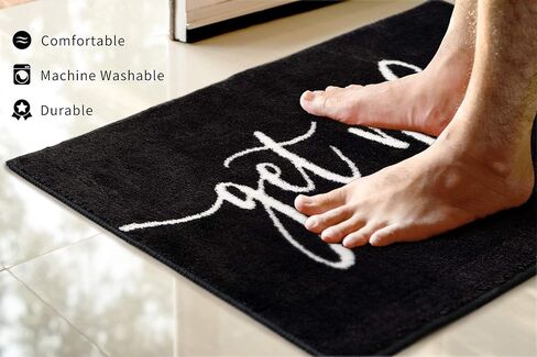 ار رورا سجادة حمام سوداء من جيت نيكد، سجادة حمام سوداء لحوض الاستحمام، ديكور حمام ظريف، سجادة حوض استحمام قطيفة لطيفة ماصة للماء وغير قابلة للانزلاق in Kuwait