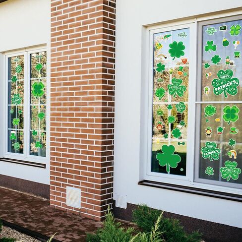 MDDRUIQI 272 PCS St Patricks Day Window Clings - St Patricks Day Decorations - Shamrock Stickers for Glass Reusable Static Spring St Patricks Day Accessories Crafts Toys Party Decor Favors for Kids in Saudi Arabia