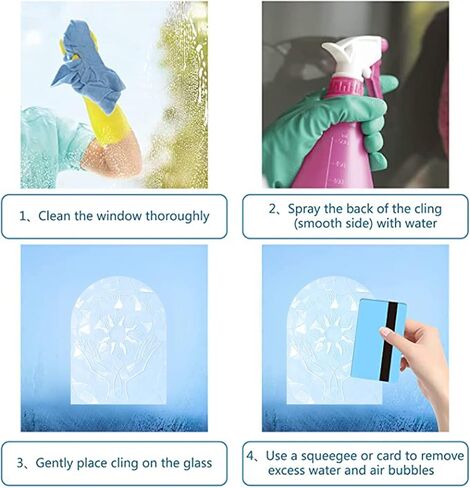 GORGECRAFT 6Pcs Large Rainbow Window Clings Dog Pattern Window Decals Static Non Adhesive Collision Glass Stickers Vinyl Film Home Decorations for Sliding Doors Windows Prevent Dogs Birds Strikes in Kuwait