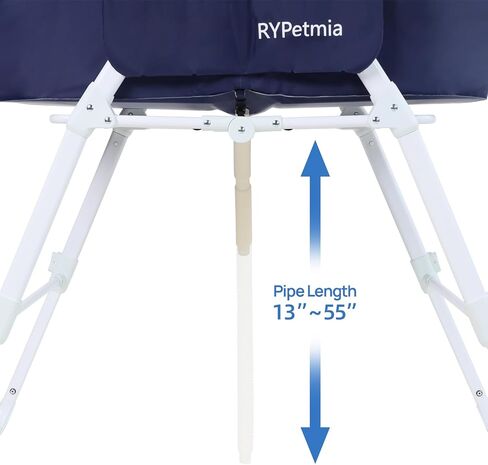 حوض استحمام للكلاب من RYpetmia - ارتفاع قابل للتعديل للاستخدام الداخلي والخارجي، دش الاستحمام والعناية، محطة غسيل محمولة وقابلة للطي للكلاب والقطط، مثالية للحيوانات الأليفة الصغيرة والمتوسطة الحجم (أزرق) in Kuwait