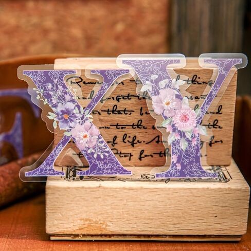 6 عبوات من ملصقات الحروف، 1.5 بوصة من ملصقات الفينيل العتيقة ذات الحروف الأبجدية من الألف إلى الياء، تصميم زهرة ريترو ملصقات جمالية مقاومة للماء لمخطط القصاصات DIY لتزيين الكولاج in Kuwait