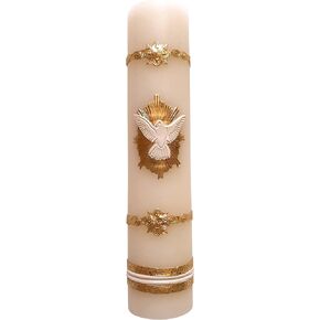Angelitos de Mexico Handmade Baptismal Candle with Holy Spirit Confirmation Dove - A Symbolic Cirio Bautizo Vela for Confirmation or Wedding