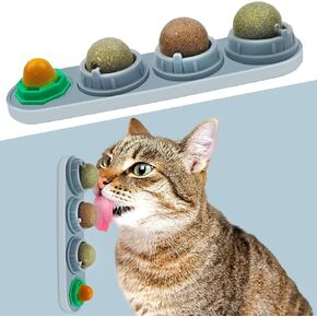MEMOVAN Catnip Ball for Cats Wall 4 Pack Catnip Toys Edible Kitty Toys for Cat Lick Silvervine Balls Kitten Chew Toy Teeth Cleaning Dental Cat Toy Cat Wall Treats Increase Appetite Relieve Cat in Kuwait