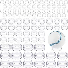 100 Pcs Acrylic Sphere Stand Clear Plastic Ring Display Stand Decorative Round Spheres Holder for Golf Ball Tennis Ball Baseball Softball Spheres Eggs Marbles Collections, Small, Medium, Large in Saudi Arabia