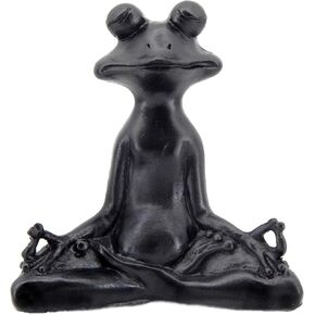 Bellaa 23101 Frog Statue Meditation Lotus Pose Yoga Zen Buddha Outdoor Garden Patio Yard Home Decor Good Luck Feng Shui Sculptures Vastu Figurine 6 Inch in Saudi Arabia