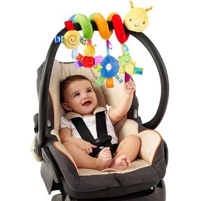 ifundom Car Seat Toys, Toys for Car Seat Crib Mobile Bed Around Rattle Bell Cartoon Insect Stroller Hanging Stuffed Wrap Spiral Safety Plush Toys for Crib Bed Stroller Car Seat Bar