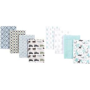 Hudson Baby Boy Cotton Flannel Burp Cloth 8-Pack, Gray Whale Whale in Kuwait