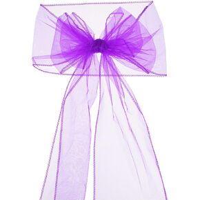 PATIKIL 108 Inch Organza Chair Sashes, 25 Pack Bow Sash Chiffon Chair Knots Ribbon Banquet Decoration for Crafts Wedding, Green